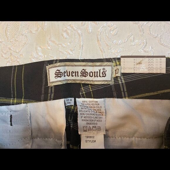 Seven Souls Plaid Boys Shorts Color: Slate Black - Picture 9 of 11